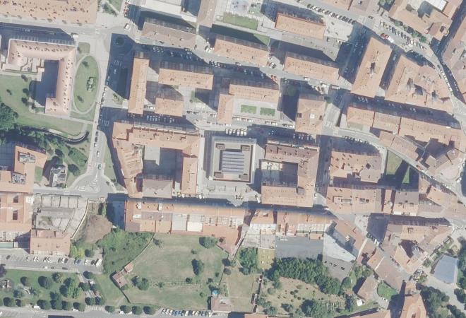 Vista aérea Herriko Azoka, Bermeo