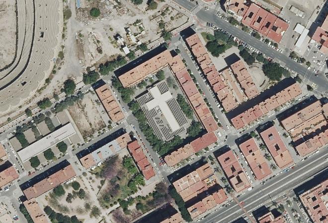 Vista aérea Mercado Benicalap, Valencia