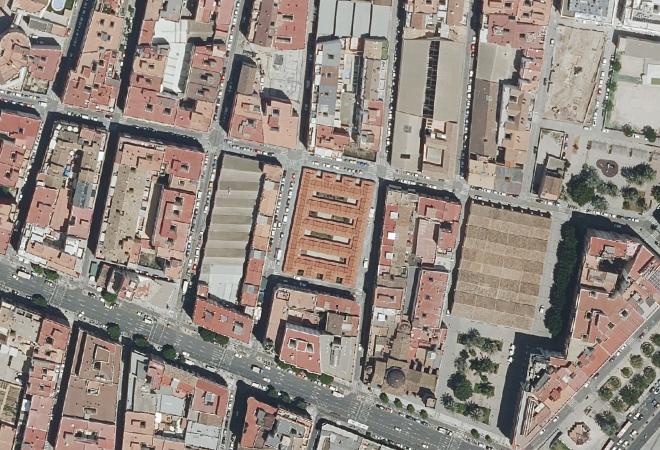 Vista aérea Mercado del Grao, Valencia