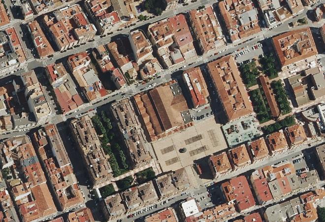 Vista aérea Mercado La Frontera, Petrer