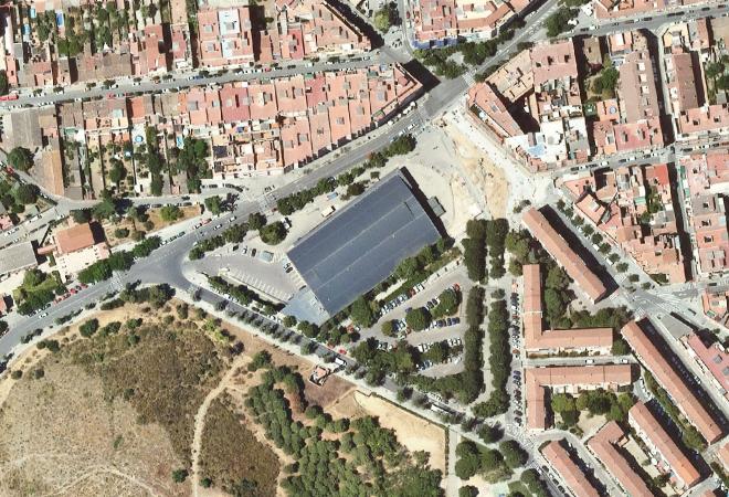 Vista aérea Mercat Centre - La Muntanyeta, Sant Boi de Llobregat