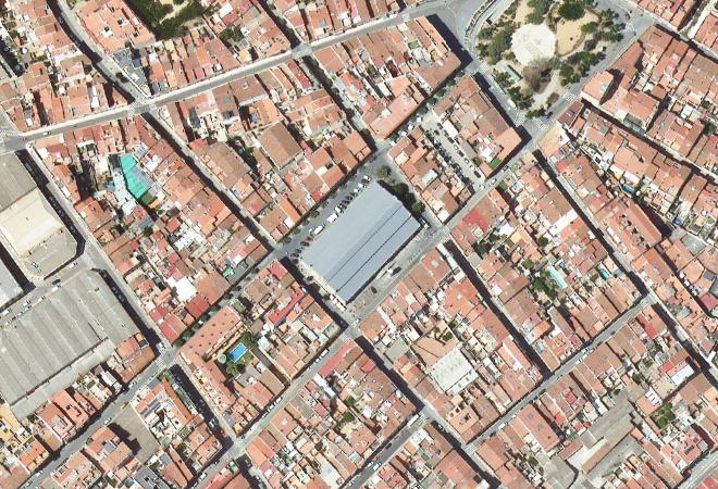 Vista aérea Mercat de la Plaça de Cuba, Mataró