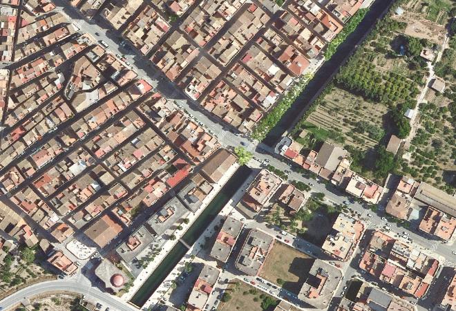 Vista aérea Mercat de Roquetes, Roquetes