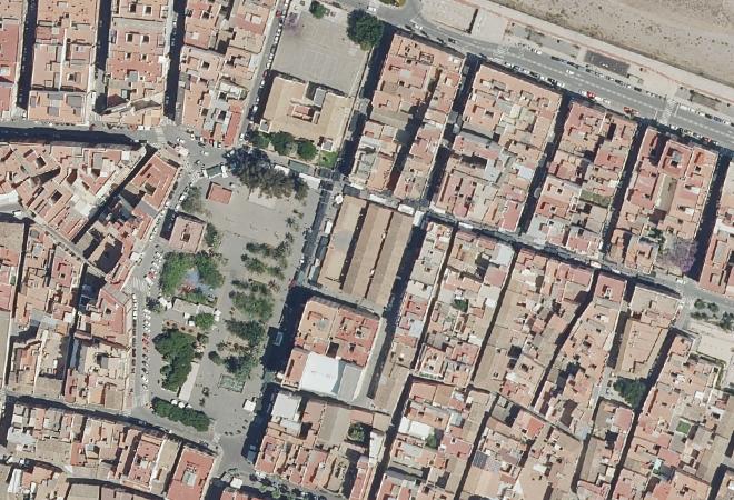 Vista aérea Mercat de Sagunt, Sagunto
