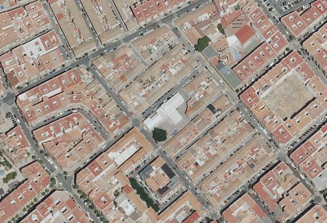Vista aérea Mercat de Sant Gregori, Torrente