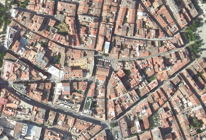 Vista aérea Mercat de Sant Pere, Sant Cugat del Vallès