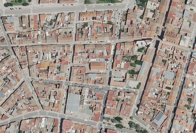 Vista aérea Mercat de Sant Pere, La Pobla Llarga
