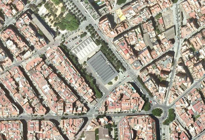 Vista aérea Mercat del Torrent Gornal, l'Hospitalet de Llobregat