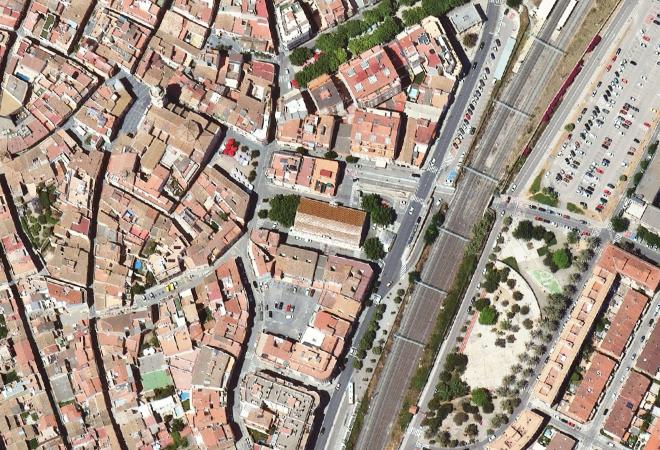 Vista aérea Mercat del Vendrell, el Vendrell