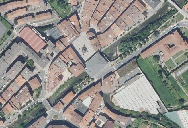 Vista aérea Merkatu plaza, Azpeitia